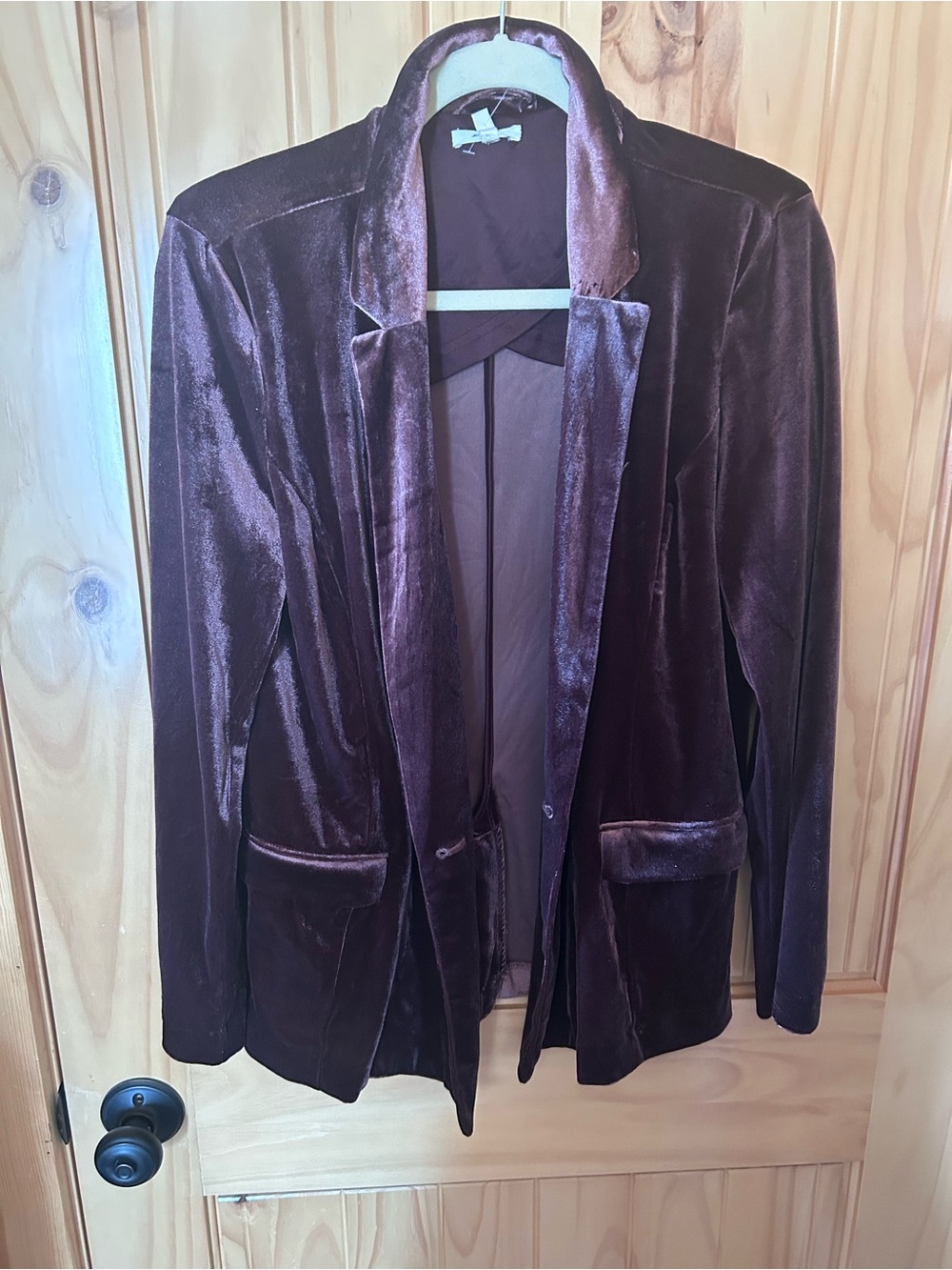 Maurices Velvet Blazer Jacket - Chocolate Brown